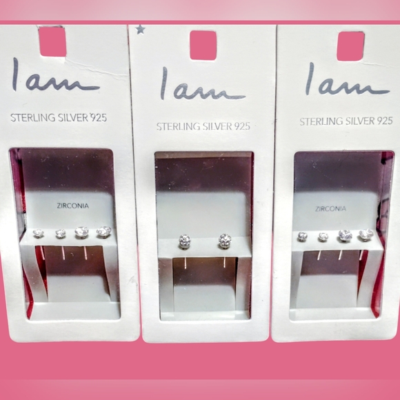 I AM Jewelry - 💎*I AM Sterling Silver 9.25 (TRIO Set) Crystal Stud earrings💎